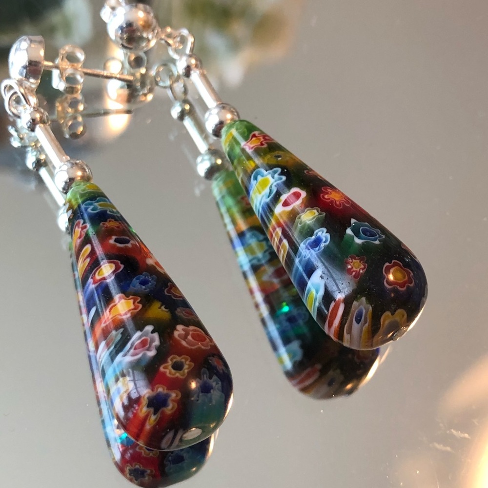 Glass of Venice Millefiori Earrings Murano Glass